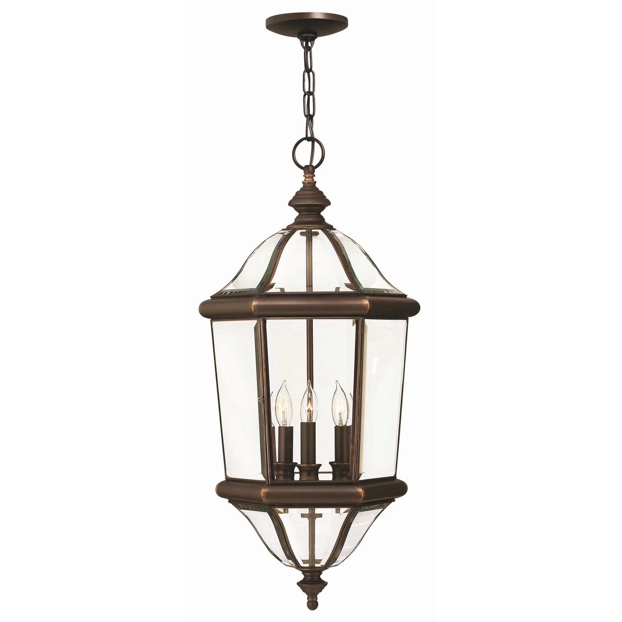 Augusta 27 Inch Tall 3 Light Outdoor Hanging Lantern by Hinkley Lighting